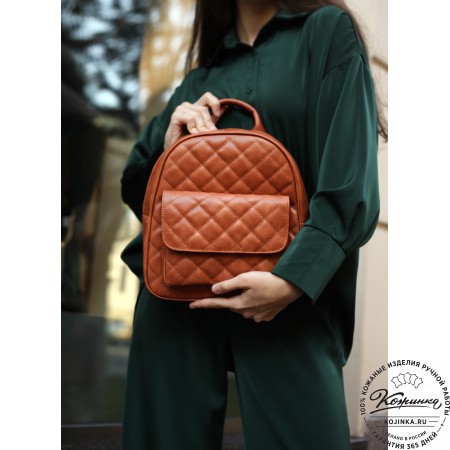 Женский кожаный рюкзак "Гермиона" (рыжий)